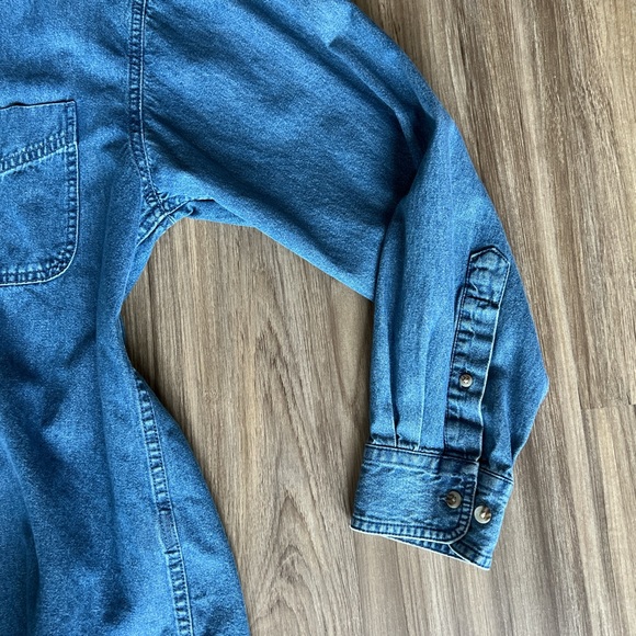 navy denim button up long sleeve shirt size medium - Picture 5 of 6